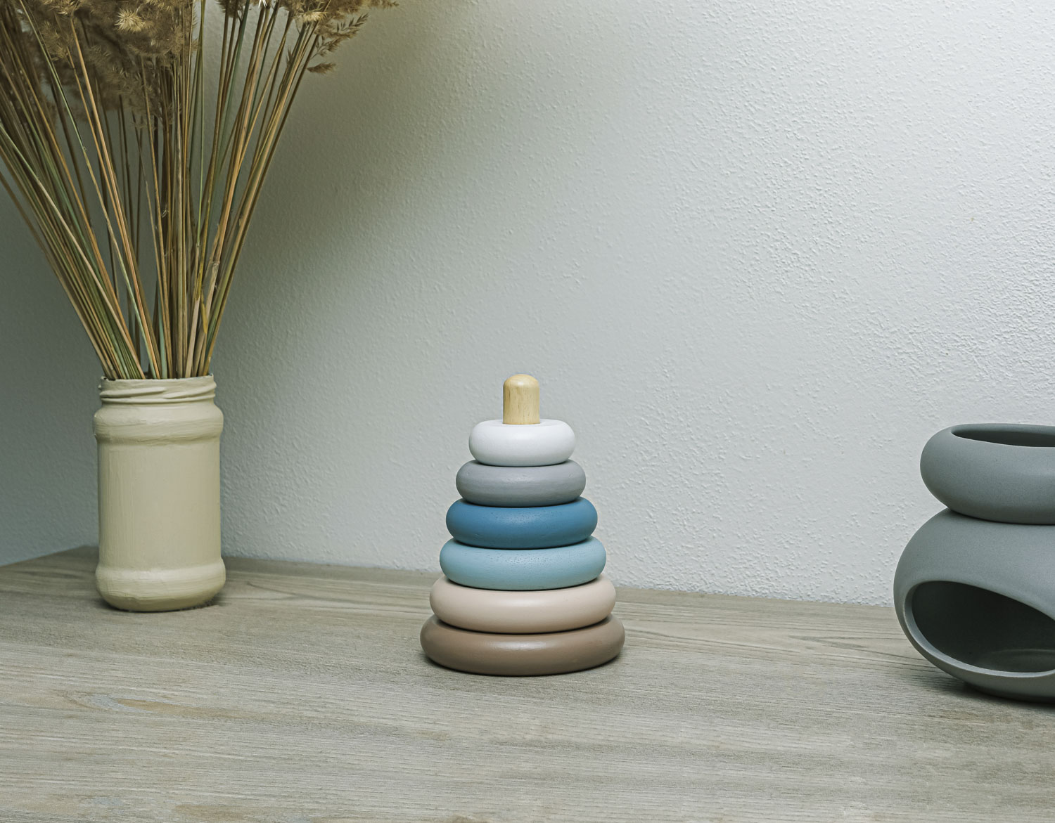 ZOPA Dřevěné nasazovací kroužky, Blue