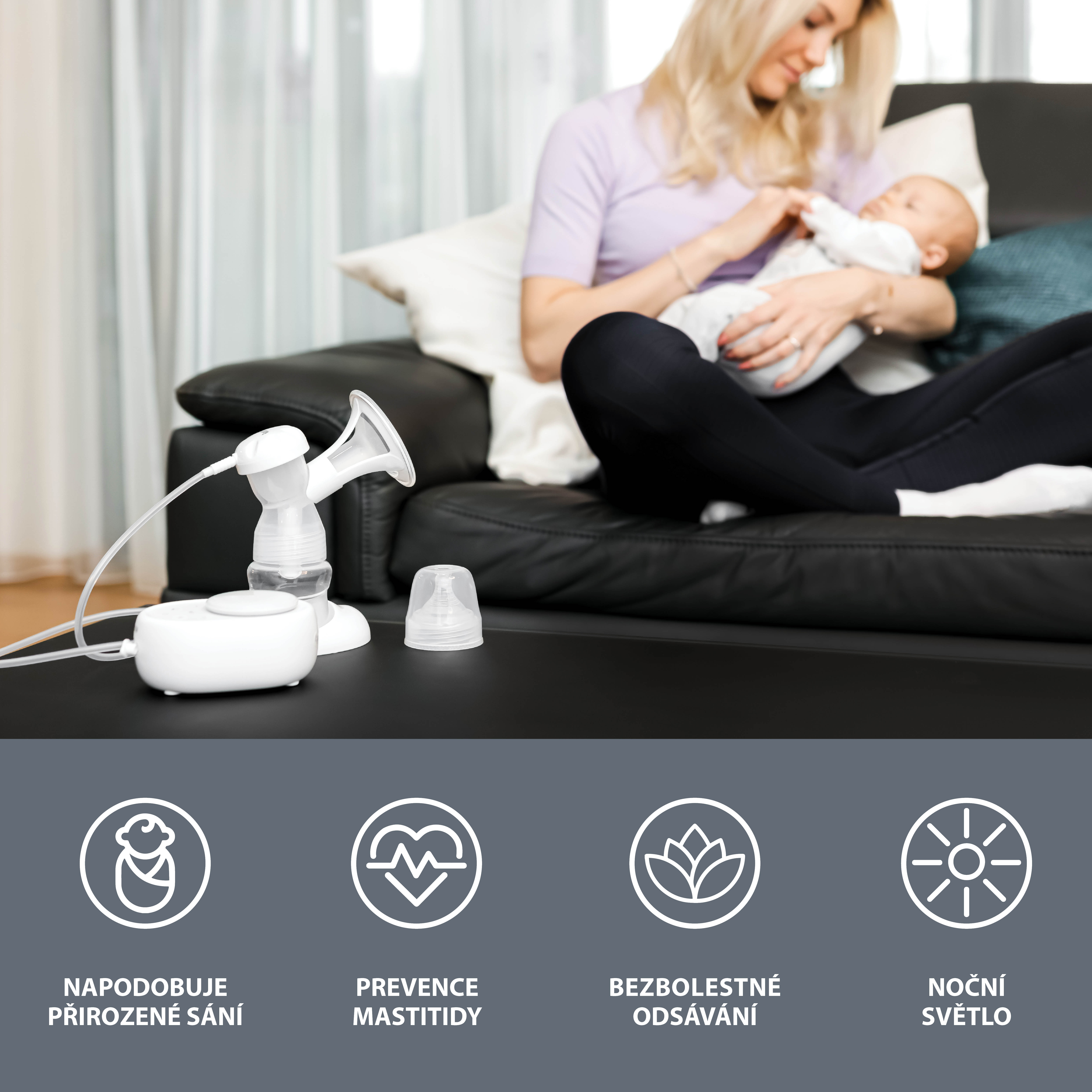 ZOPA Elektrická odsávačka mléka Yooki, White