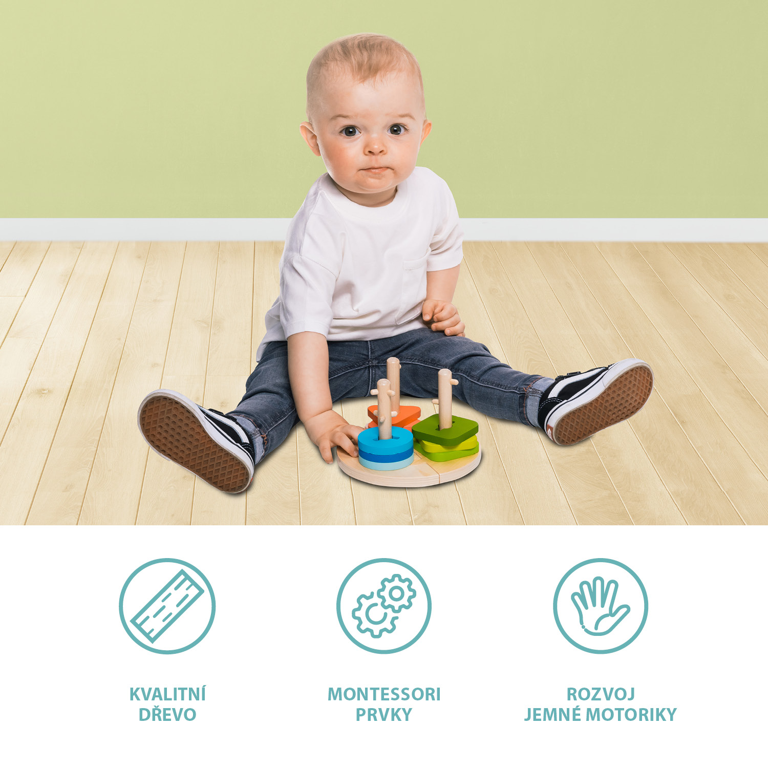 ZOPA Dřevěné Montessori puzzle, Wood