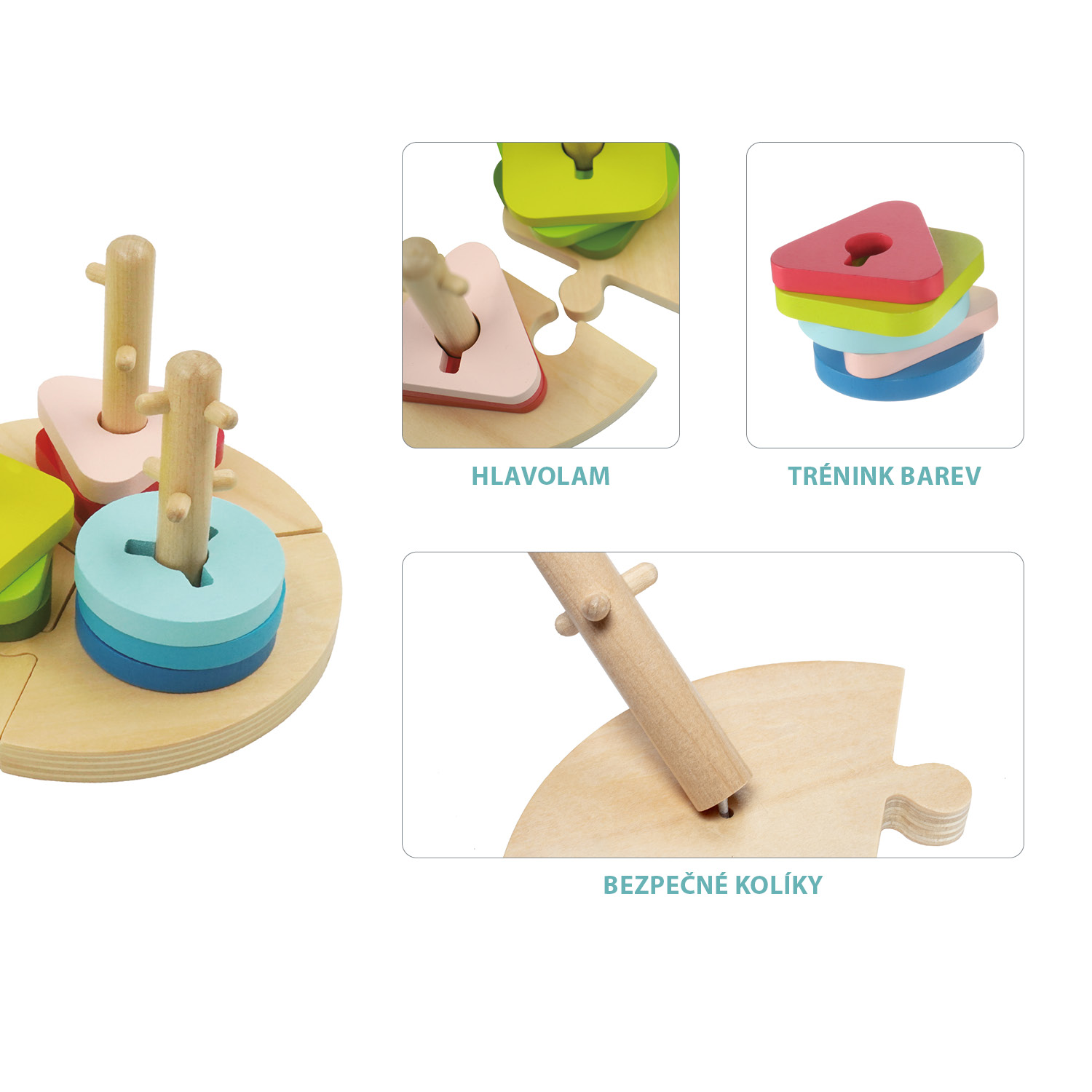 ZOPA Dřevěné Montessori puzzle, Wood