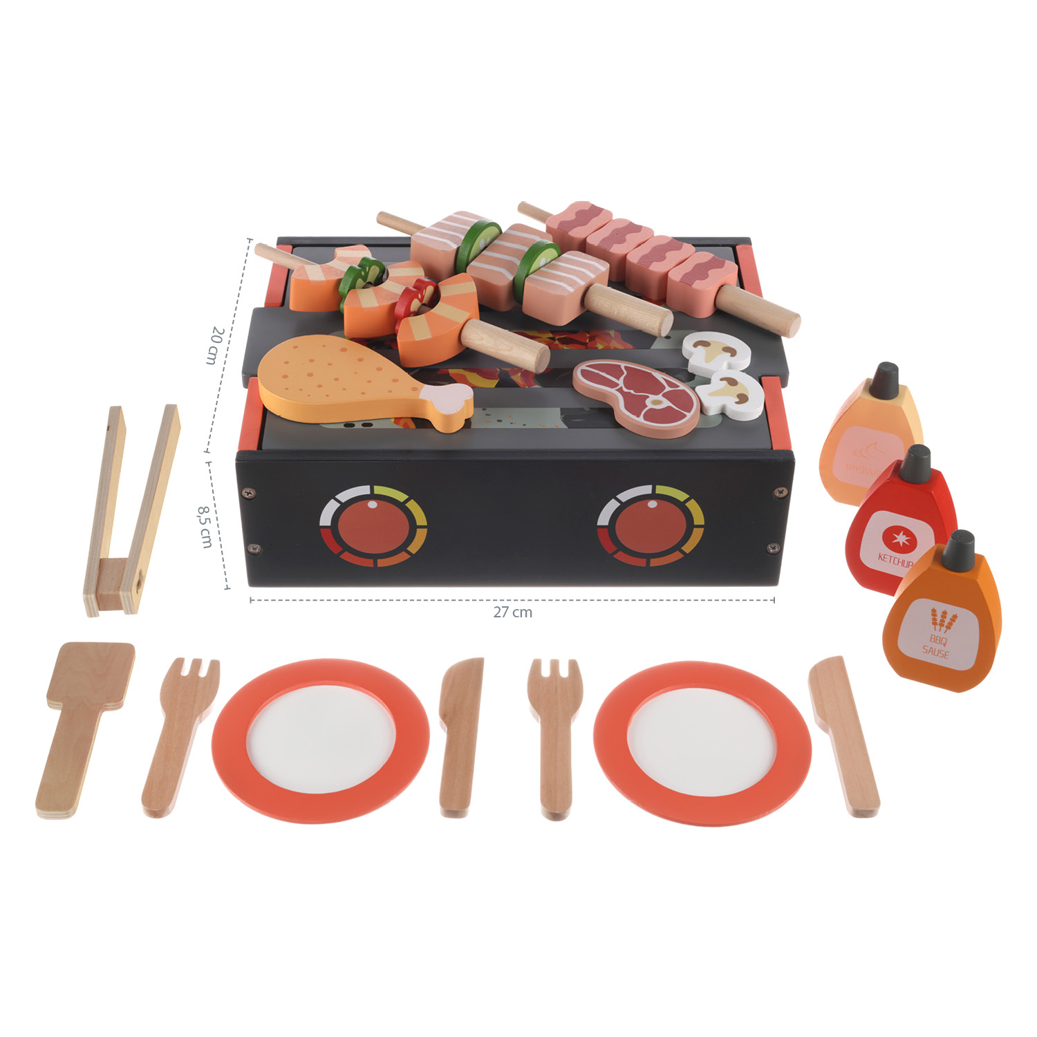 ZOPA Dřevěný BBQ gril set