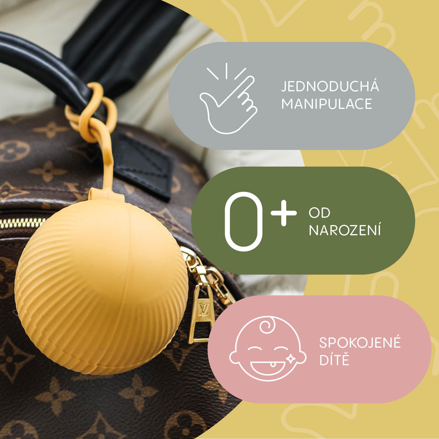 ZOPA Silikonové pouzdro na dudlík uzavíratelné, Mustard Yellow