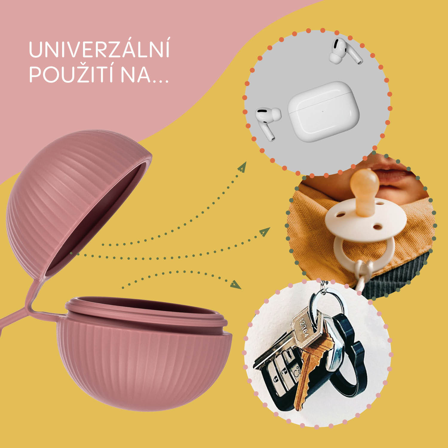 ZOPA Silikonové pouzdro na dudlík uzavíratelné, Mustard Yellow