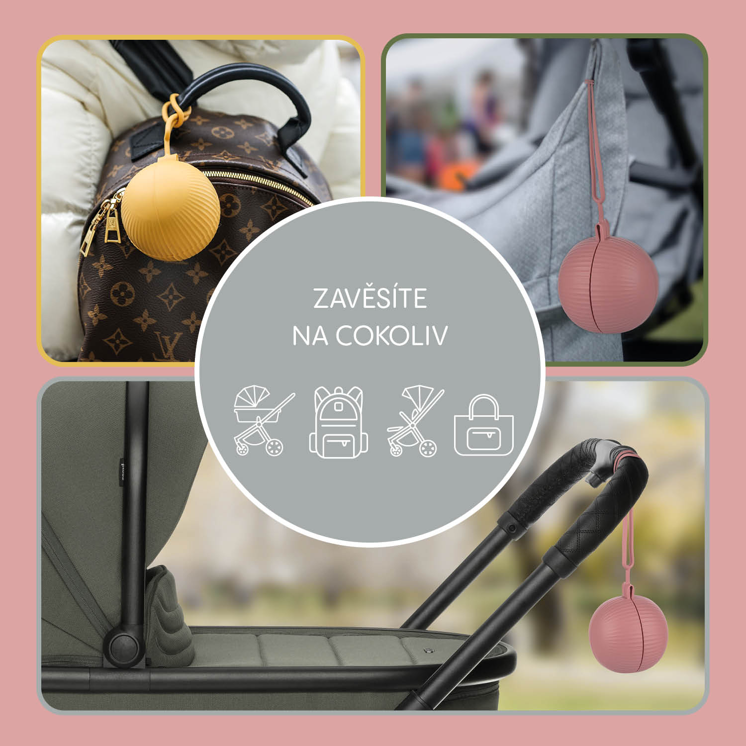 ZOPA Silikonové pouzdro na dudlík uzavíratelné, Dove Grey