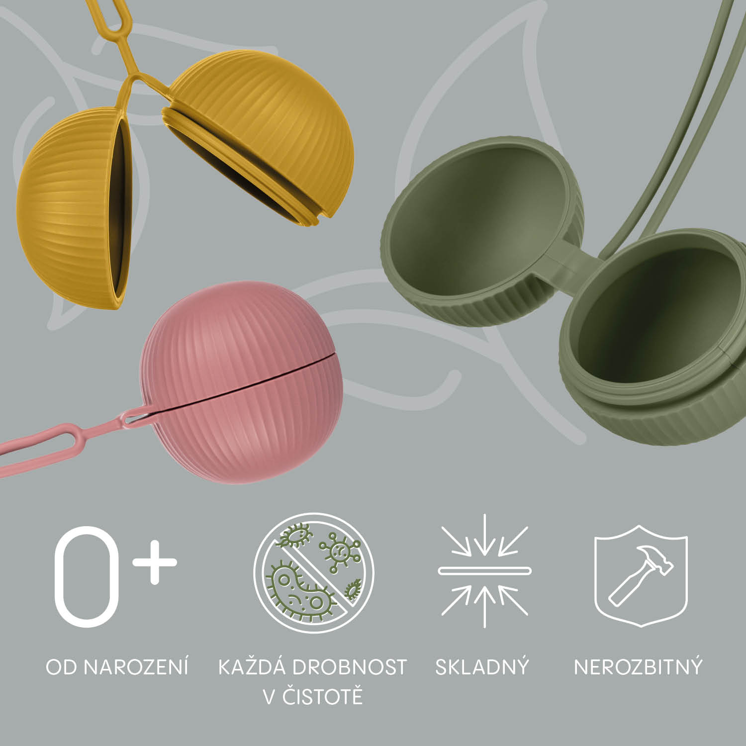 ZOPA Silikonové pouzdro na dudlík uzavíratelné, Dove Grey