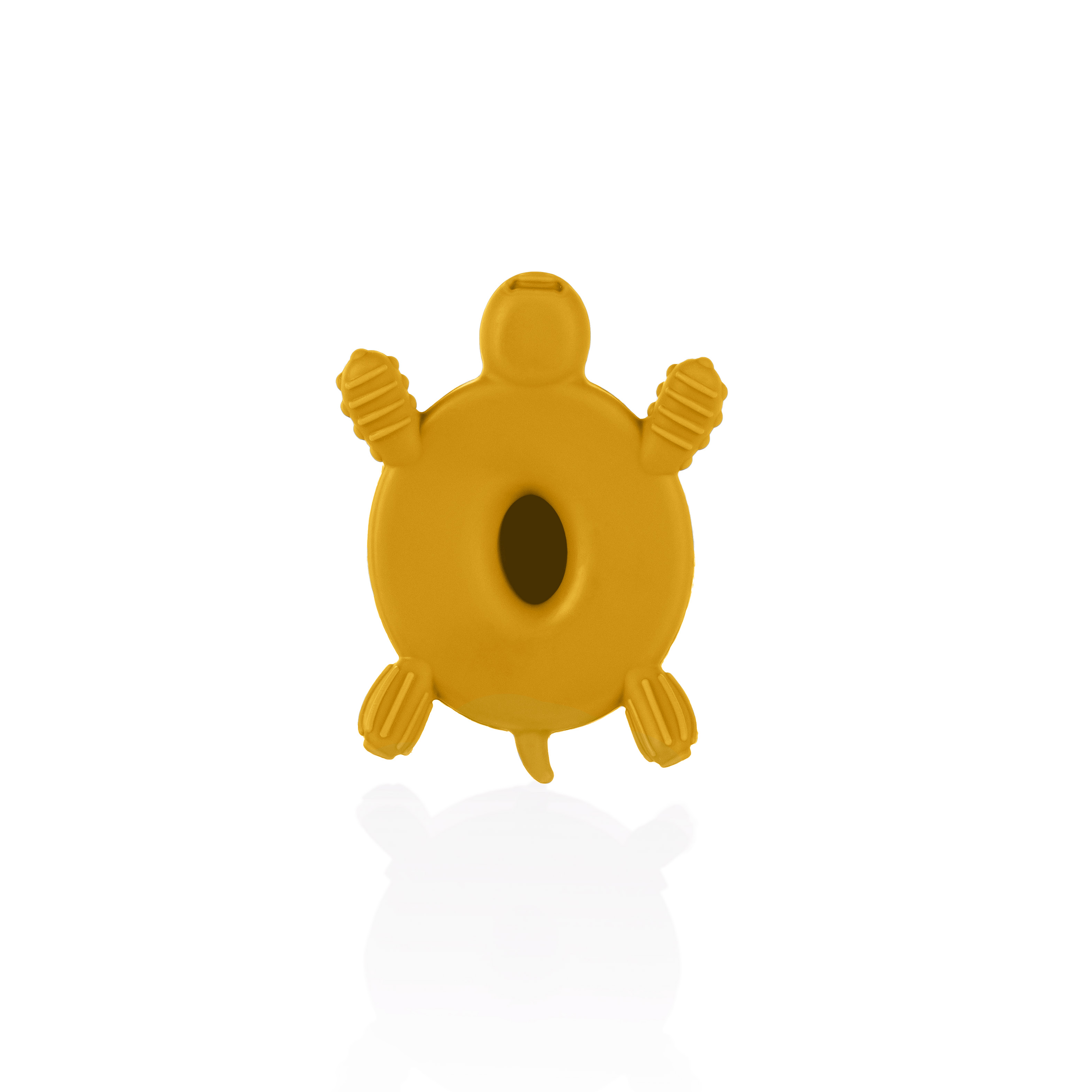 Zopa Silikonové dřevěné kousátko Turtle, Mustard Yellow