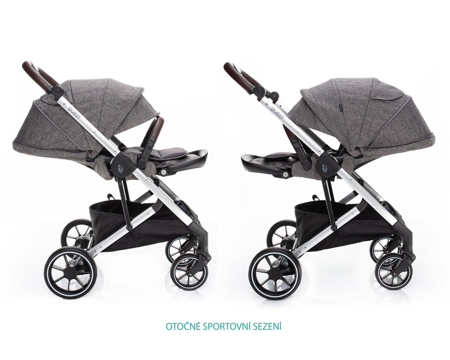 ZOPA Set kočárek Quest+ korba+ adaptéry, Tornado Grey/Silver