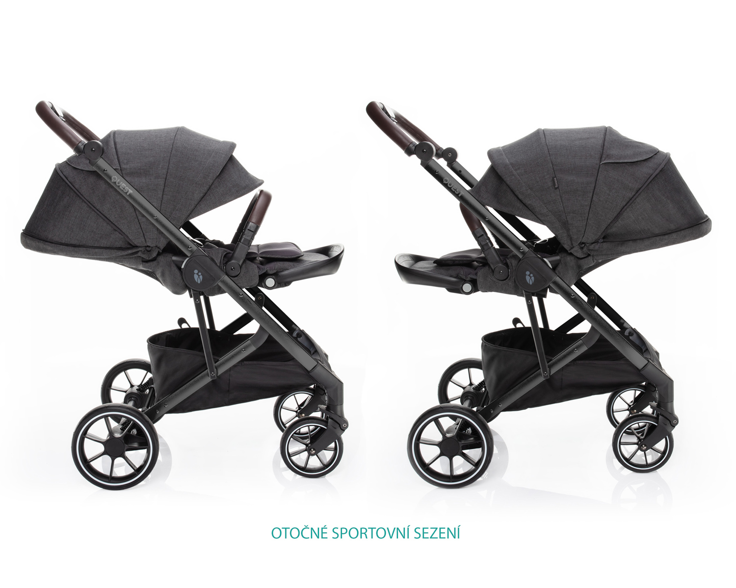 ZOPA Set kočárek Quest+ korba+ adaptéry, Vulcan Black/Black
