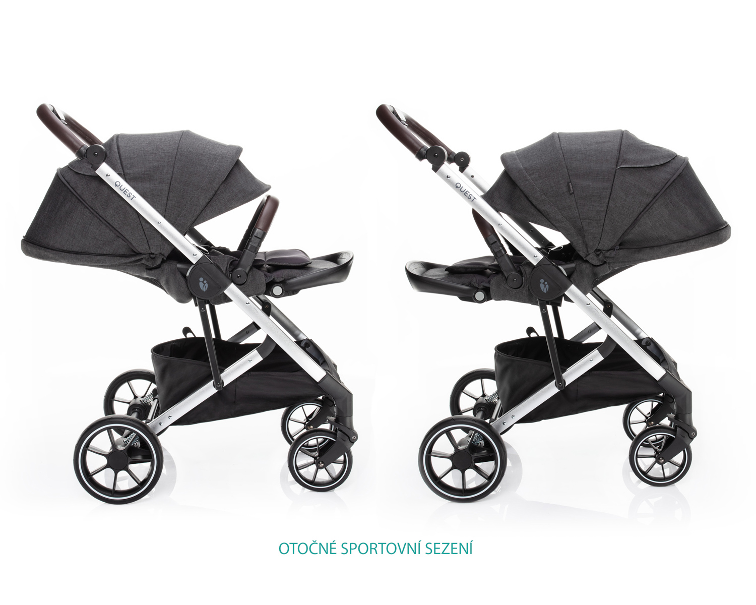 ZOPA Set kočárek Quest+ korba+ adaptéry+ autosedačka, Vulcan Black/Silver