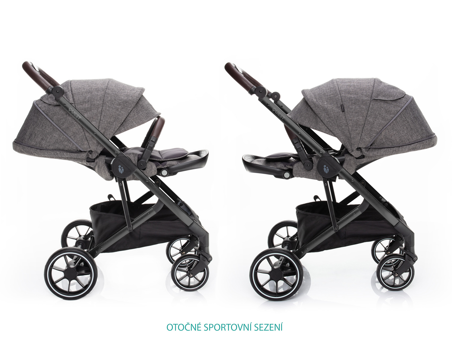 ZOPA Set kočárek Quest+ korba+ adaptéry+ autosedačka, Tornado Grey/Black