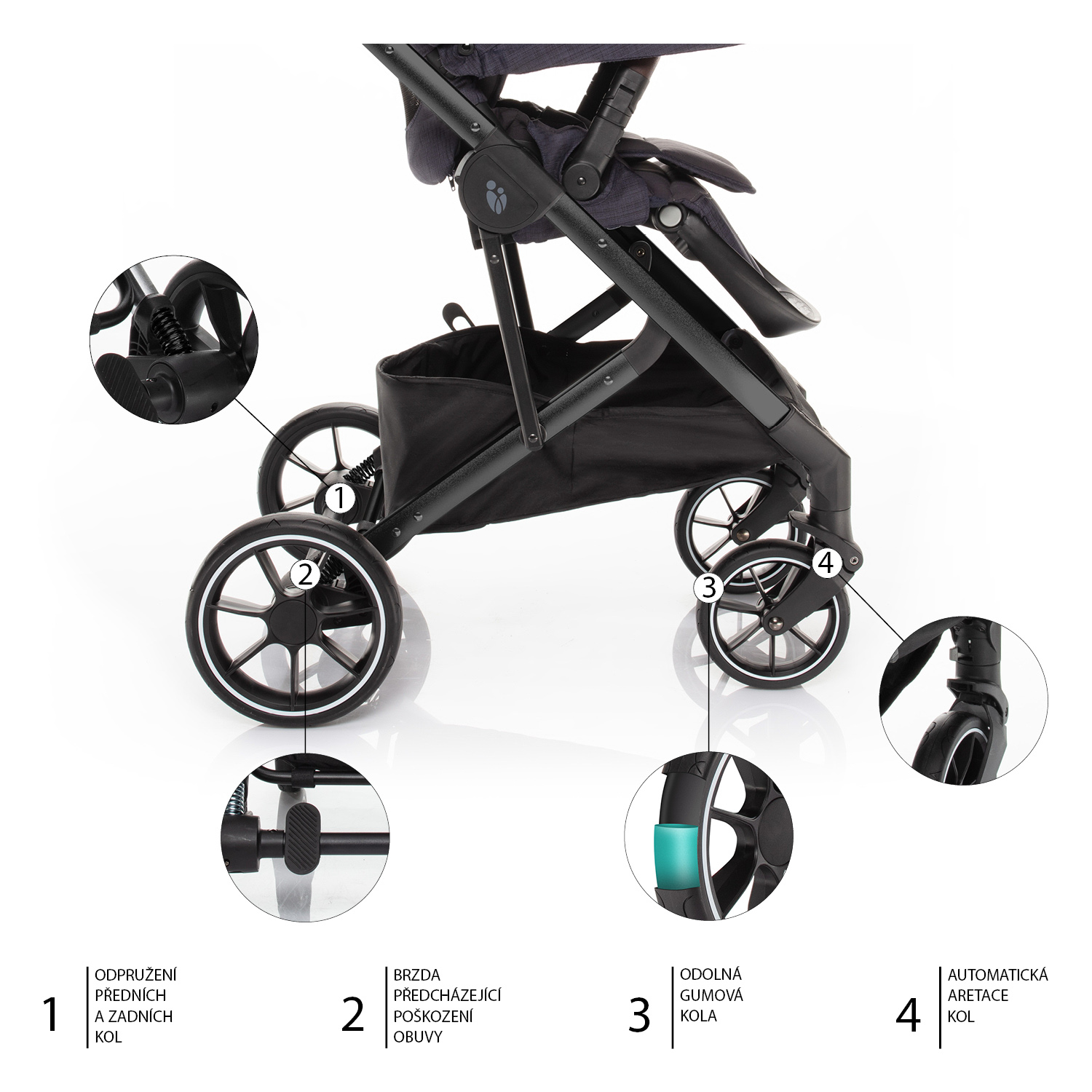 ZOPA Set kočárek Quest+ korba+ adaptéry+ autosedačka, Midnight Navy/Black