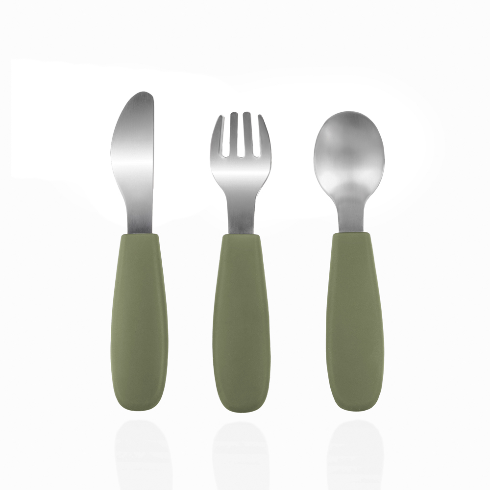 Zopa Silikonový dětský příbor, Forest Green