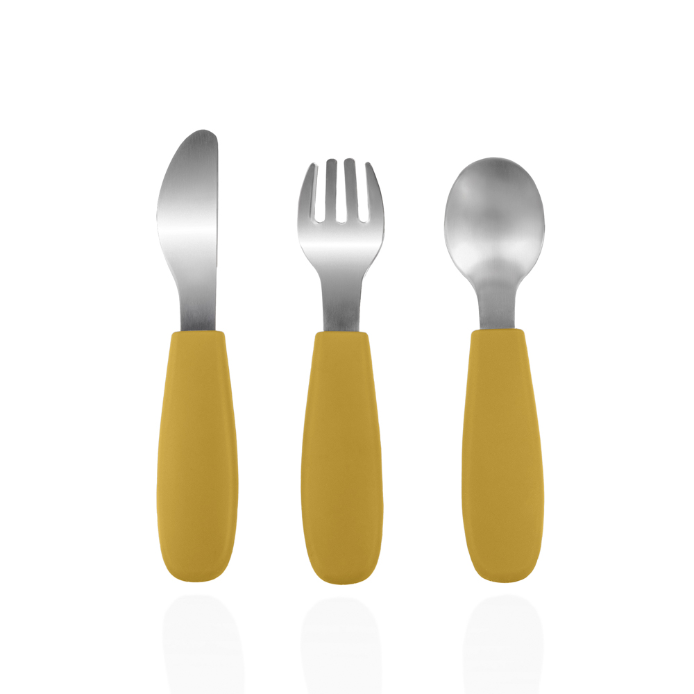 Zopa Silikonový dětský příbor, Mustard Yellow