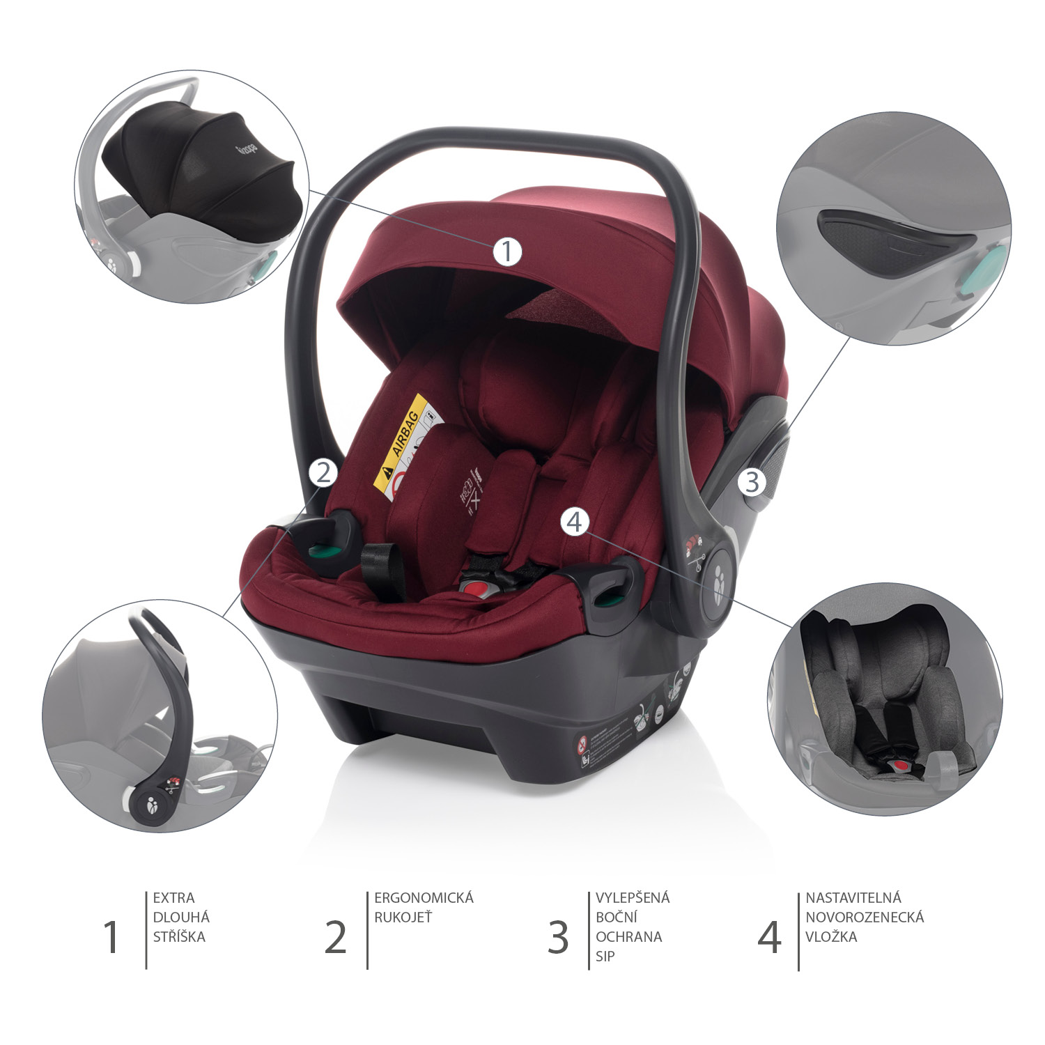 ZOPA XS Plus i-size 2025 Bordó Red