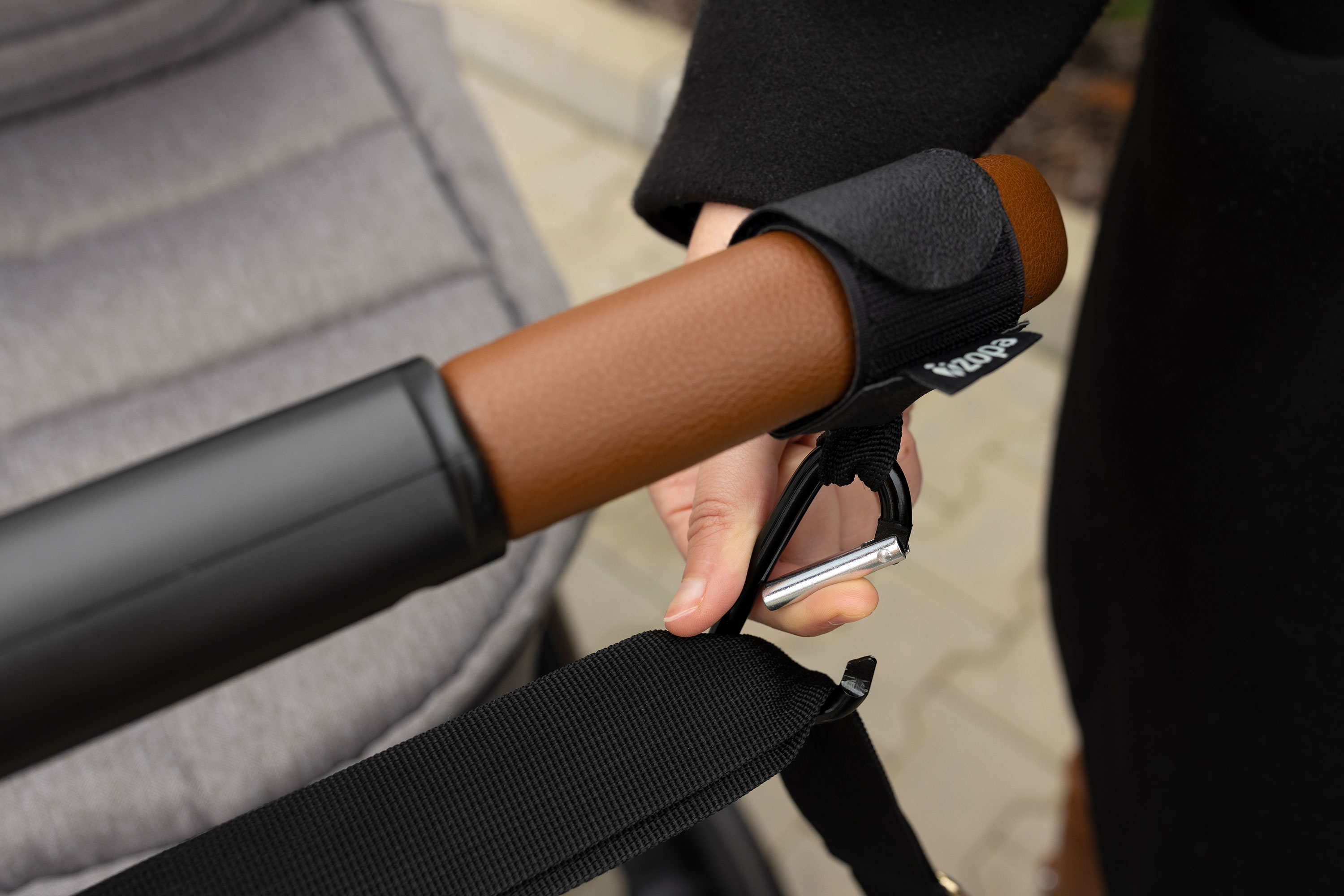 ZOPA Multifunkční popruh se skobou 2 ks, Black