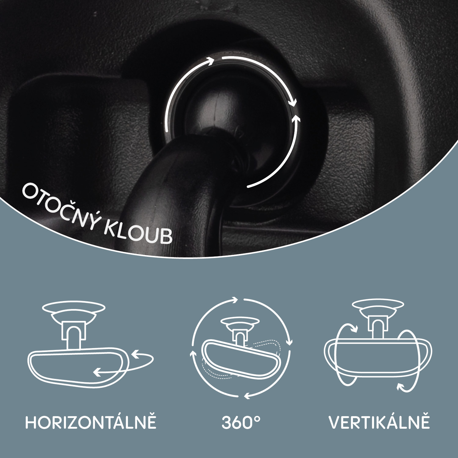 Zopa Malé zpětné zrcátko DELUXE, Black