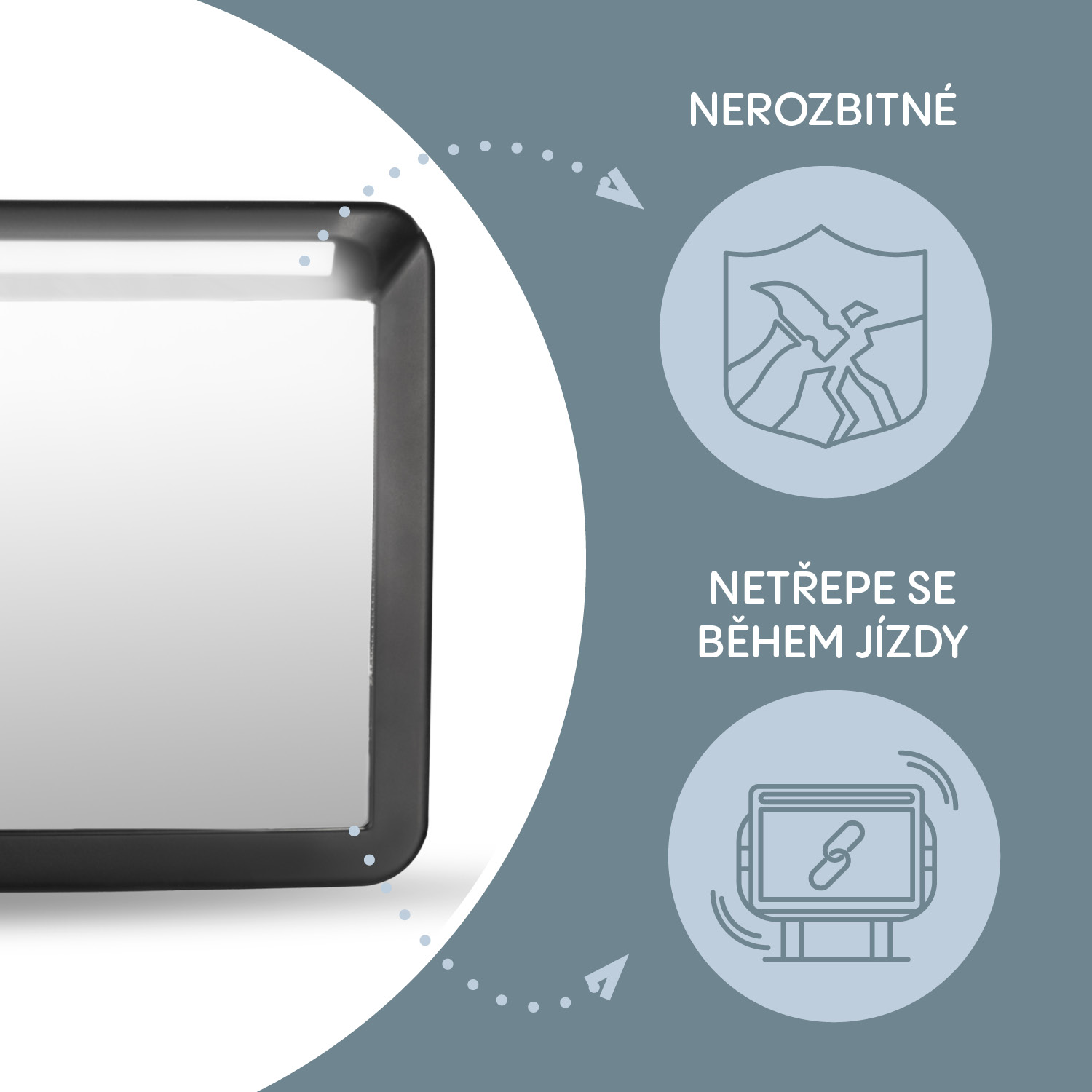 Zopa Zrcátko s LED osvětlením DELUXE, Black