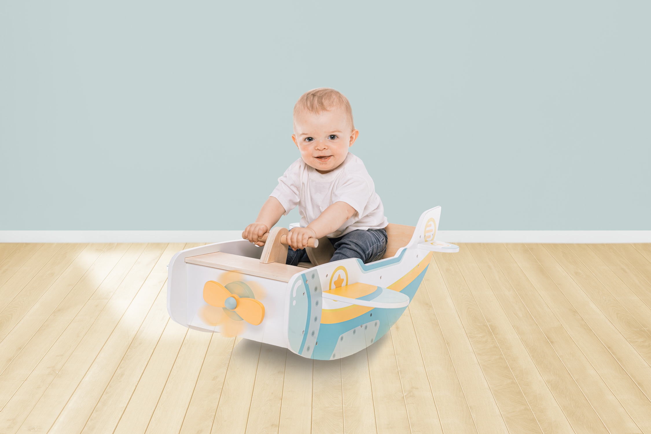 ZOPA Dřevěná montessori houpačka letadlo, Wood