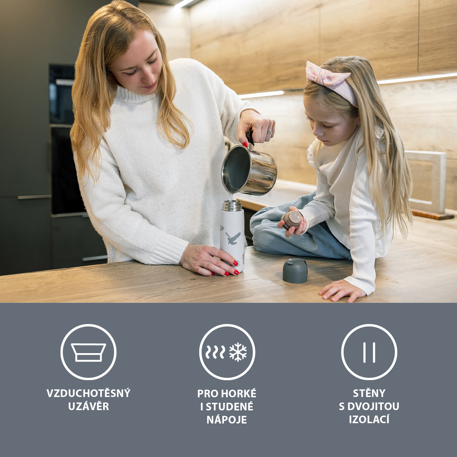 ZOPA Termoska na tekutiny se silikonovým držákem 400 ml, Safari