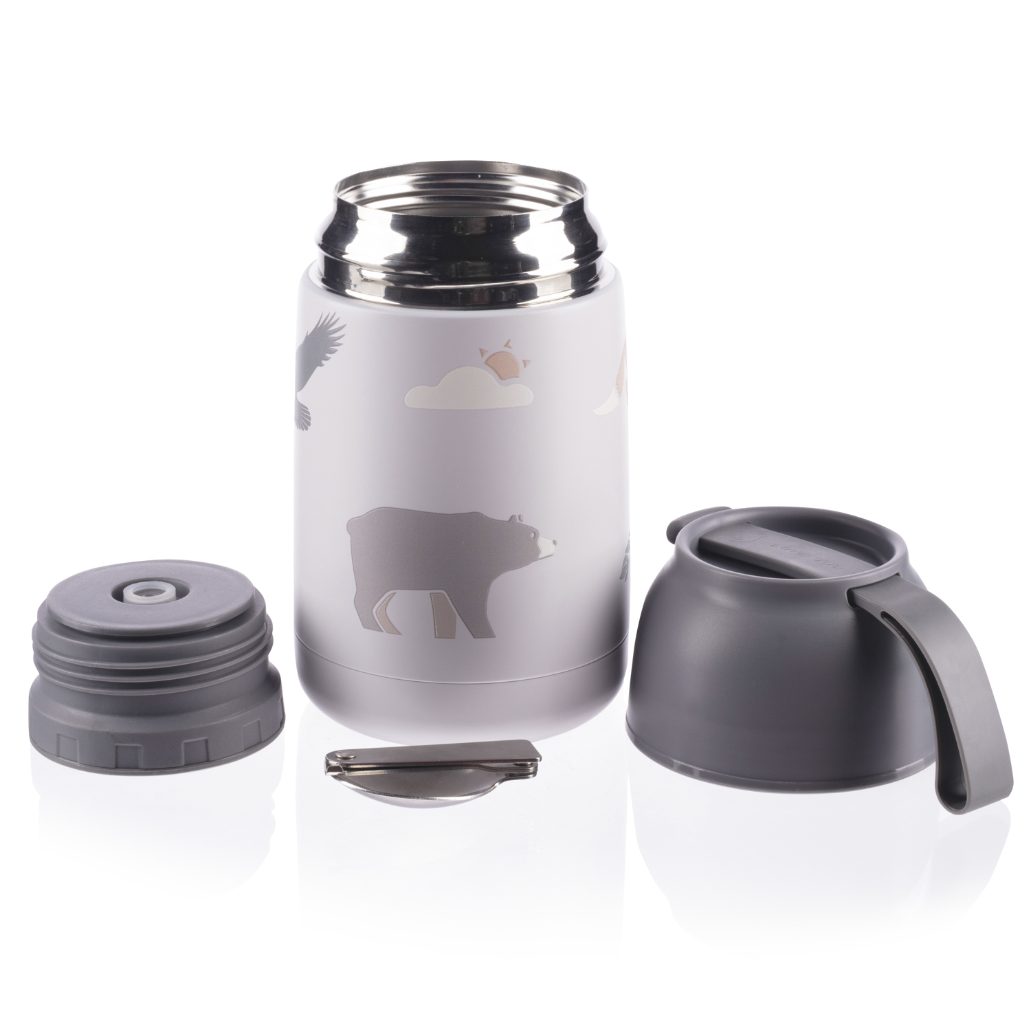 ZOPA Termoska na jídlo se silikonovým držákem 620 ml, Mountains