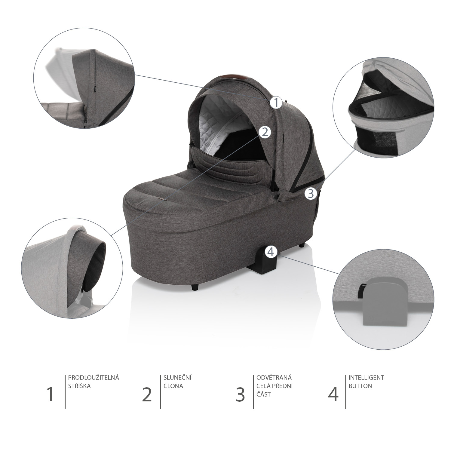 ZOPA Set kočárek Move Cross + korba XL, Night Black/Black