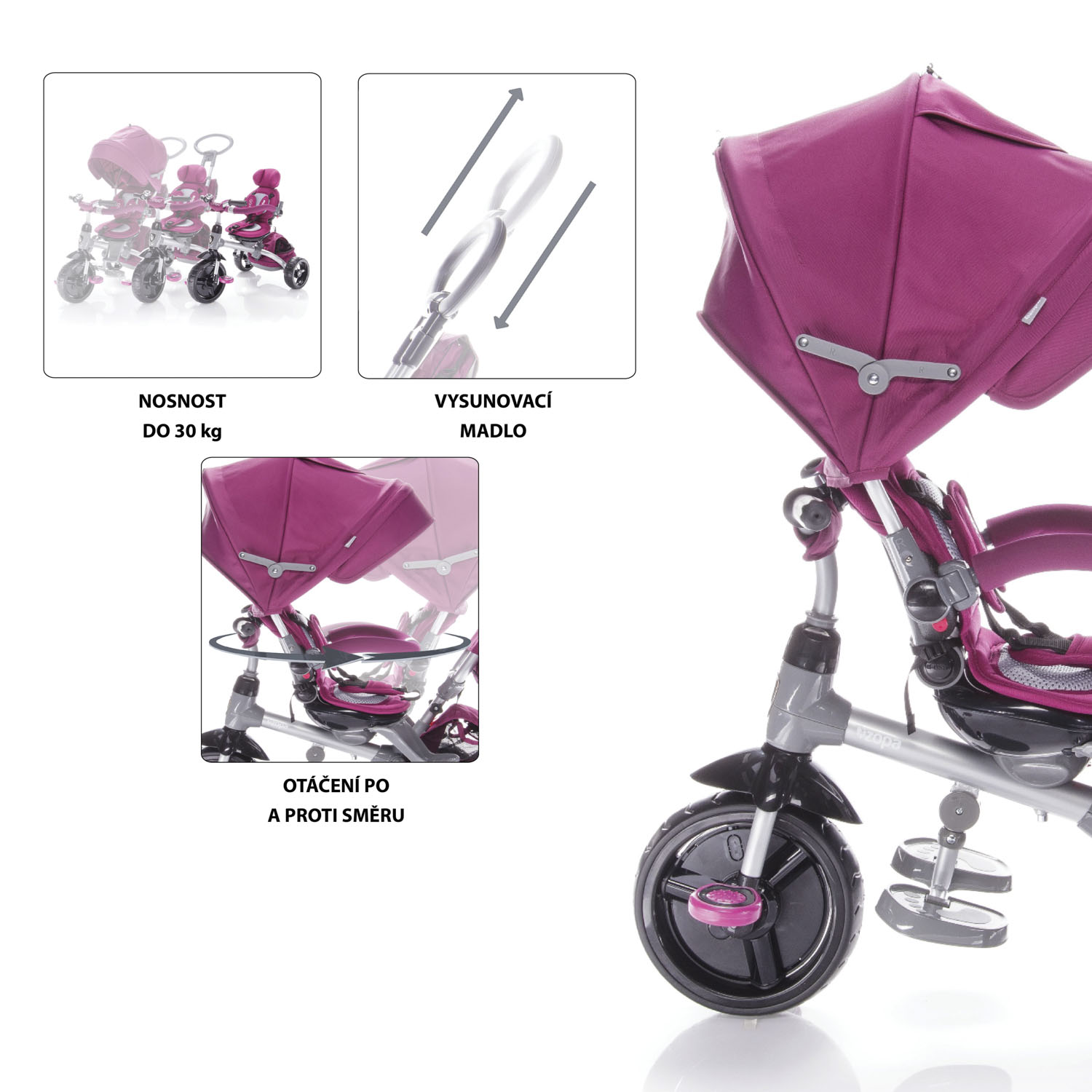 ZOPA Tříkolka citiGO, Mulberry Pink