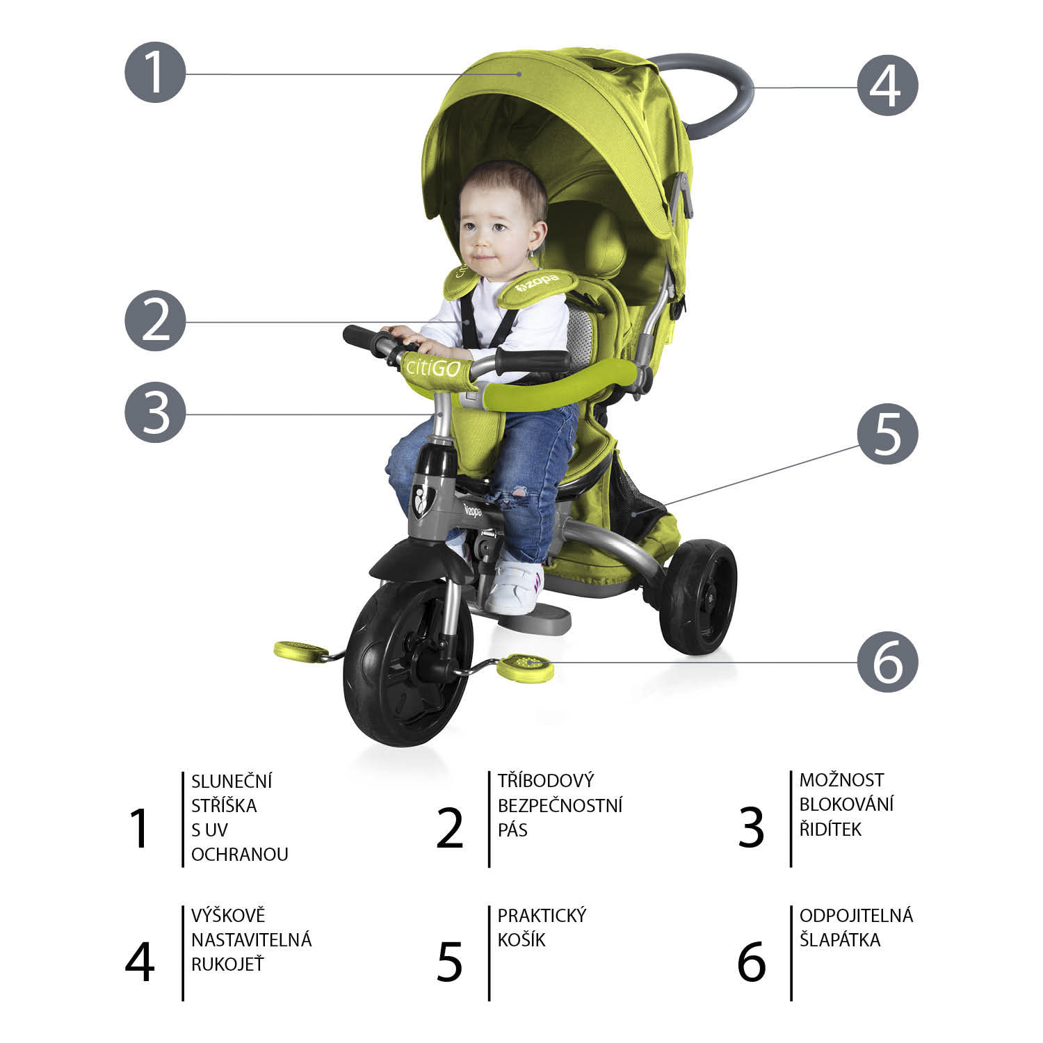 ZOPA Tříkolka citiGO, Kiwi Green