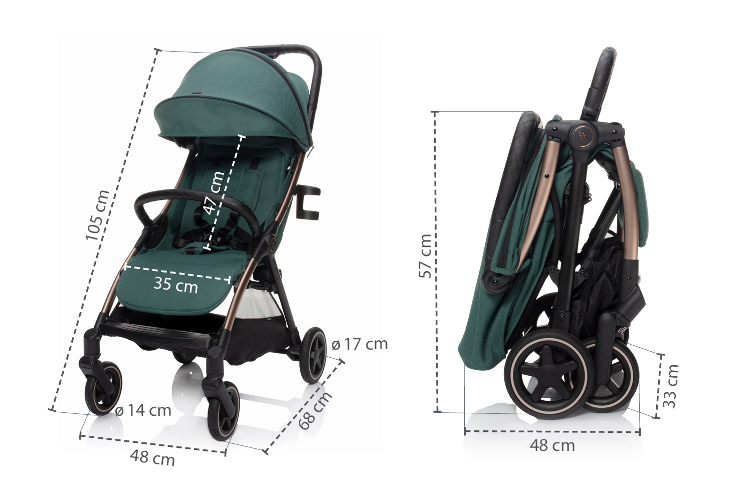 ZOPA Kočárek Quiq 2, Antique Green/Gold