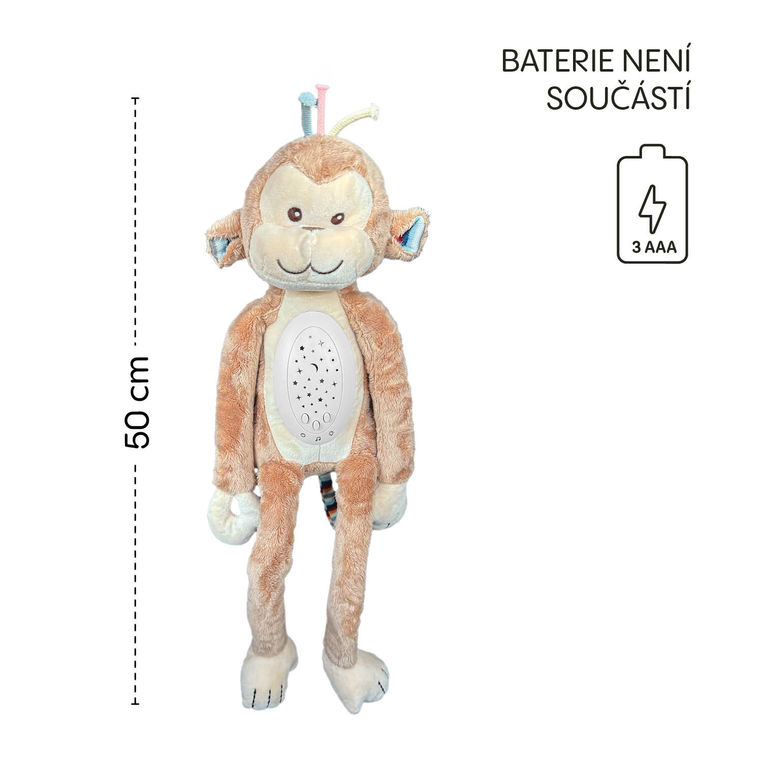 Zopa Plyšový usínáček s projektorem a melodiemi, Monkey