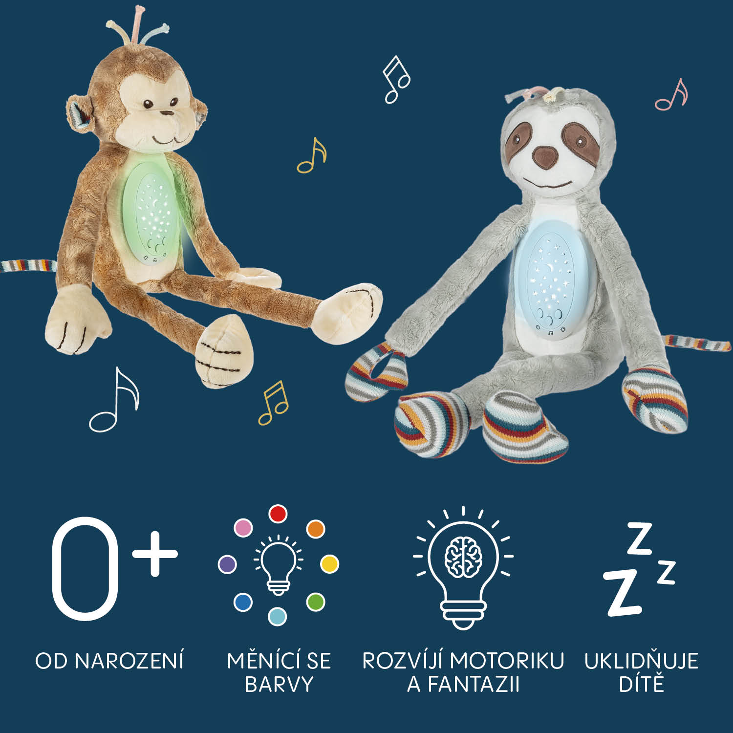 Zopa Plyšový usínáček s projektorem a melodiemi, Raccoon