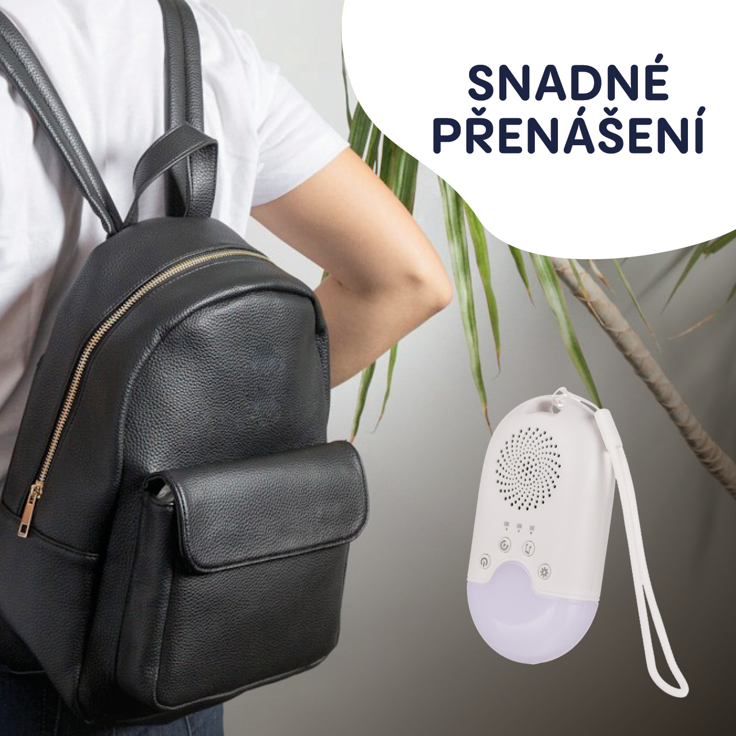 Zopa Přenosný usínací modul s LED světlem, bílým šumem a zvuky, White