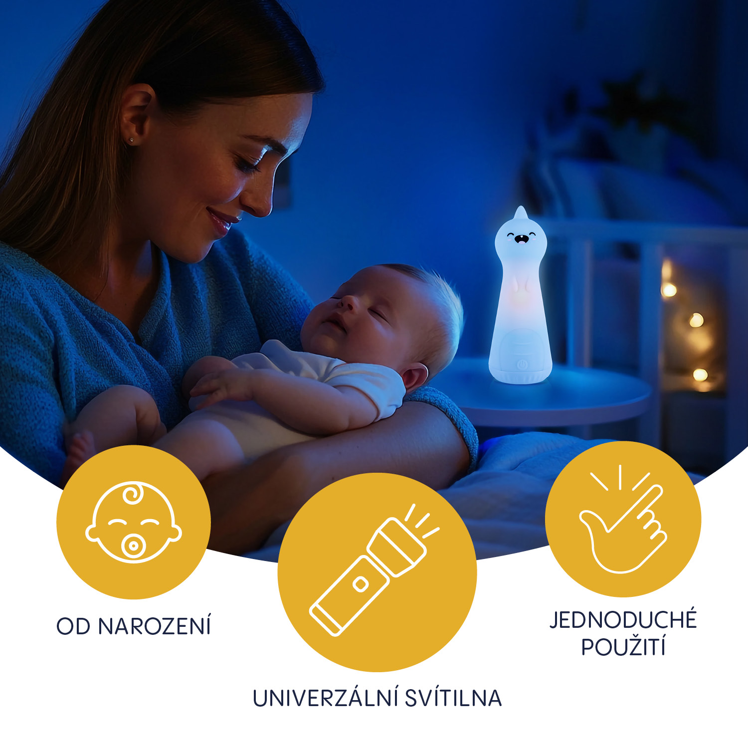 Zopa Silikonové LED noční světlo s baterkou, Dino