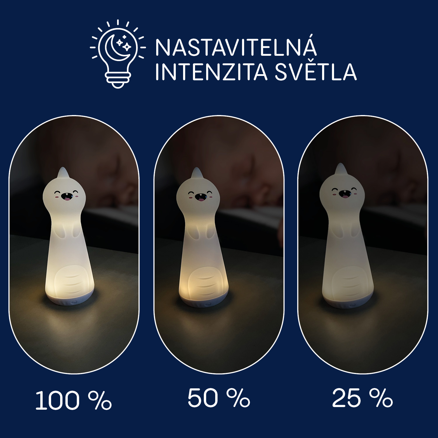 Zopa Silikonové LED noční světlo s baterkou, Dino