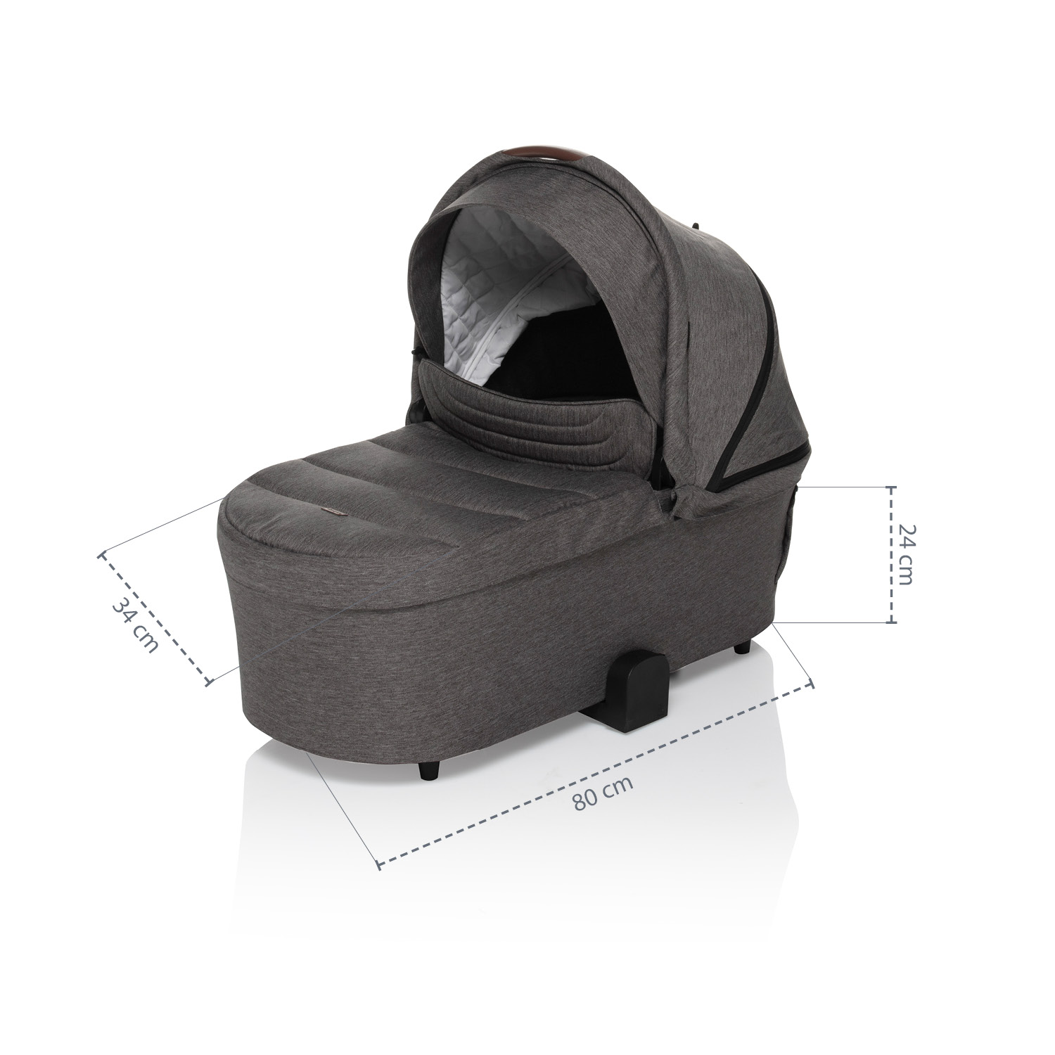 ZOPA Hluboká korba ke sportovnímu kočárku Move XL, Night Black/Brown