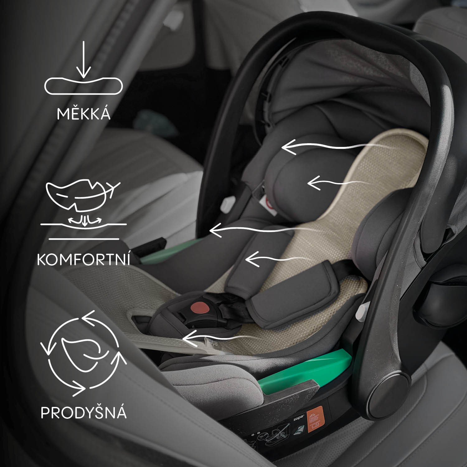 ZOPA Prodyšná podložka do autosedačky Breeze sk. 0+, Coral Pink