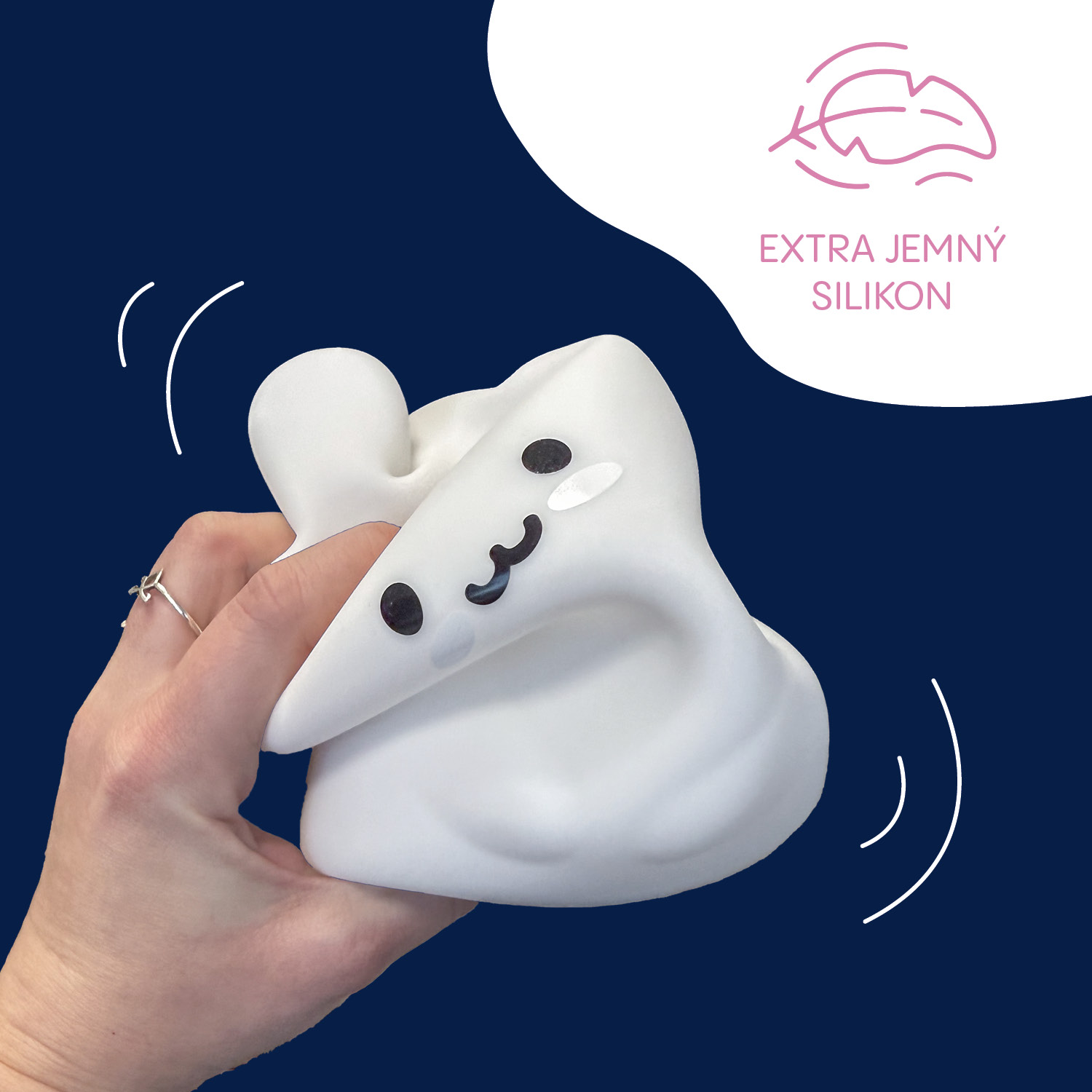 Zopa Silikonová LED noční lampička s hudbou vel. L, Owl