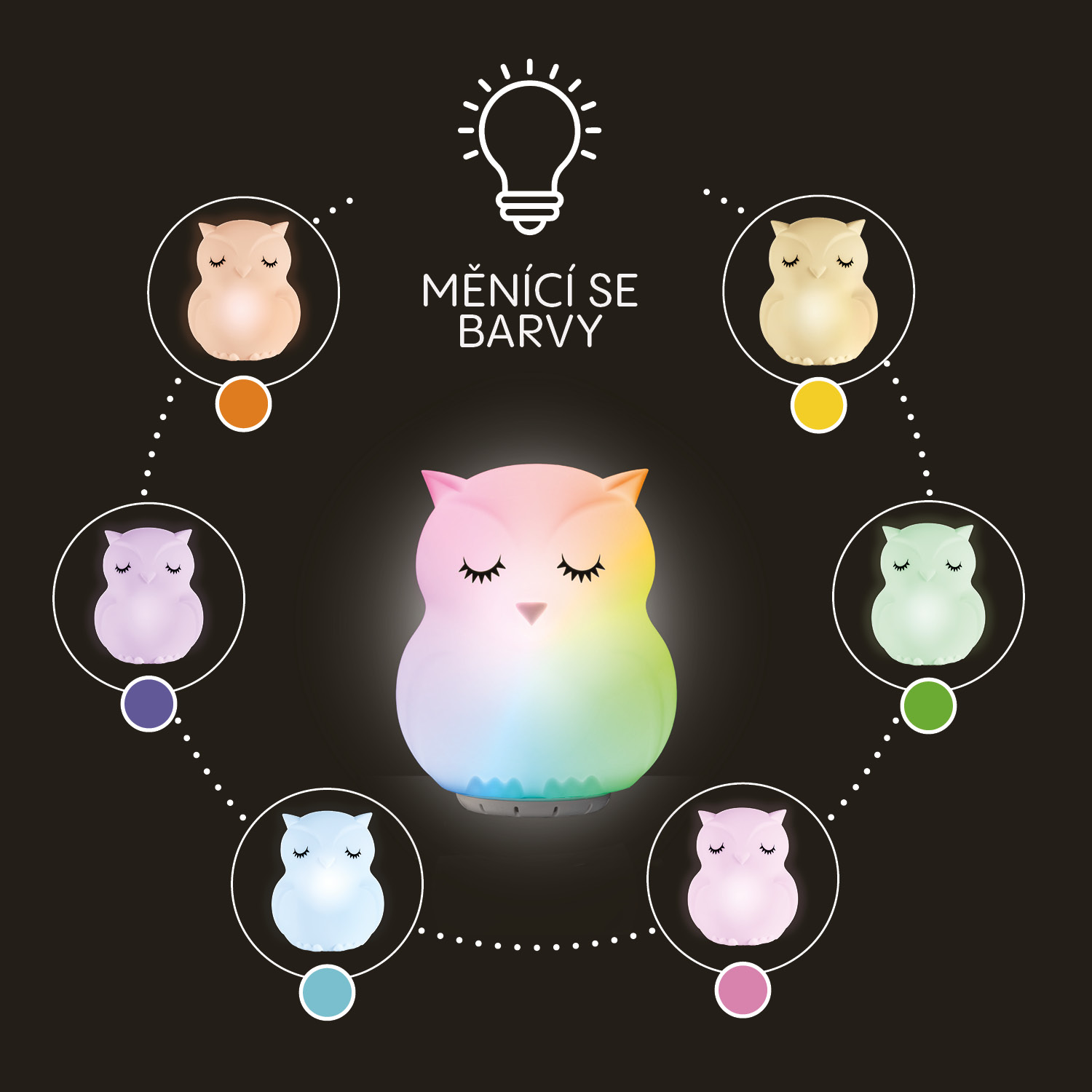 Zopa Silikonová LED noční lampička s hudbou vel. L, Rabbit