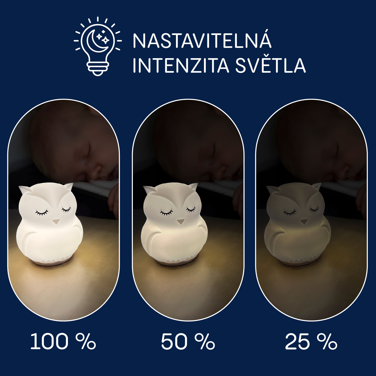 Zopa Silikonová LED noční lampička s hudbou vel. L, Rabbit