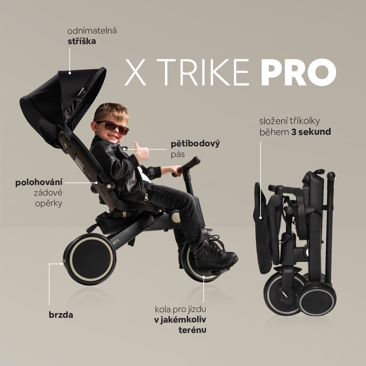 Zopa Tříkolka X Trike Pro, Kodi Bronze