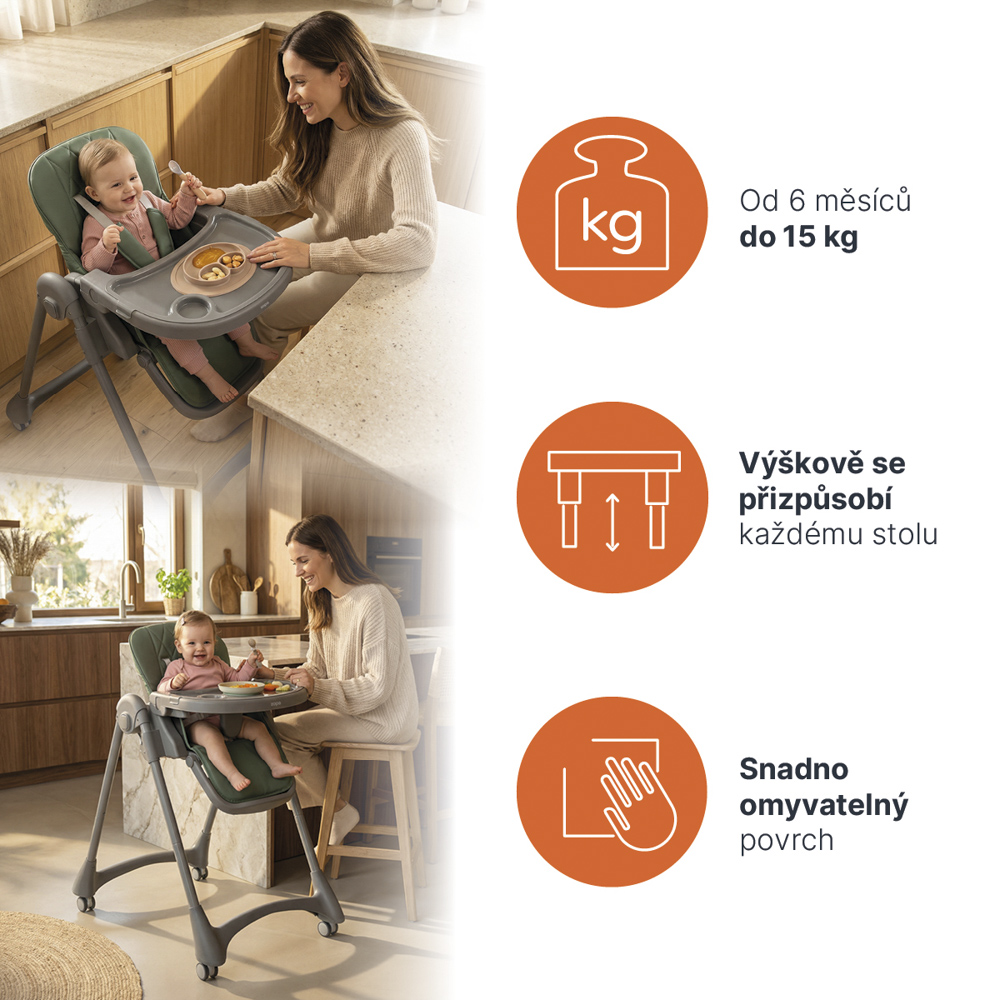 Dětská židlička Primo, Ivory Beige