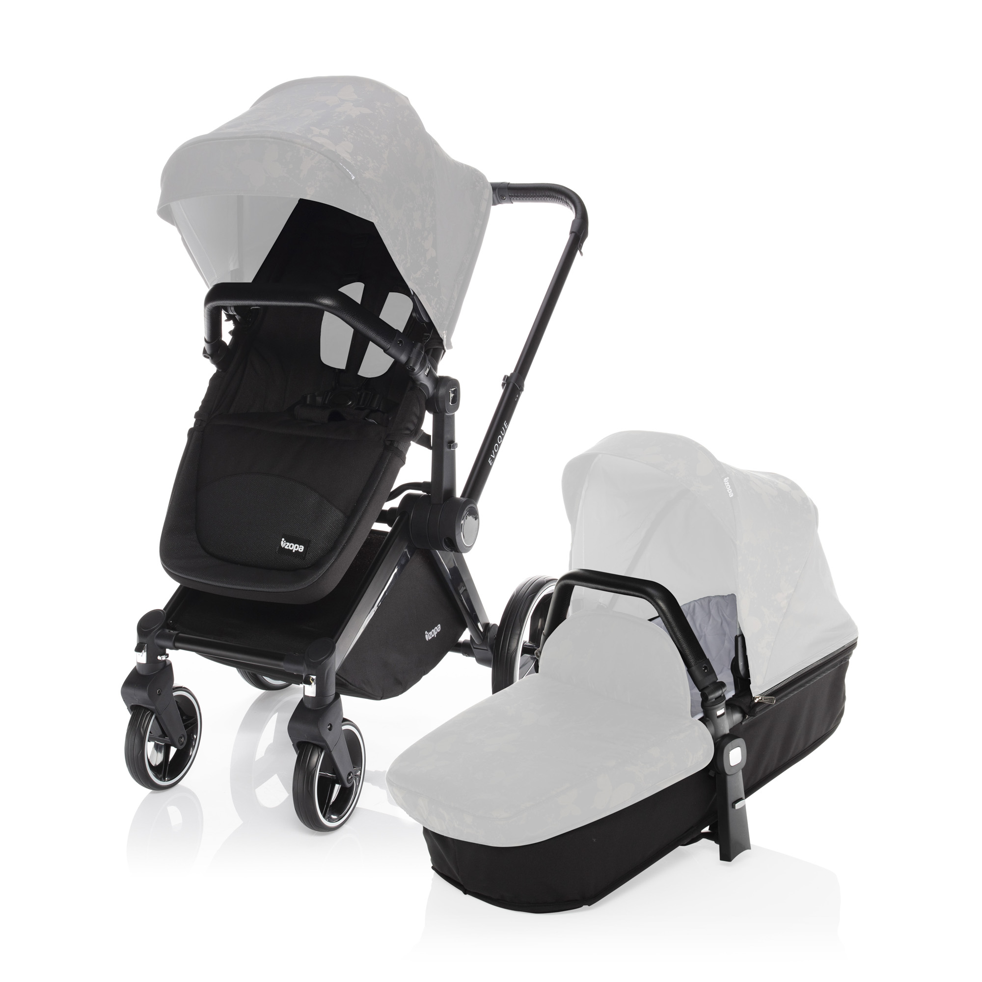 ZOPA Kočárek Evoque - základ, Black/Black