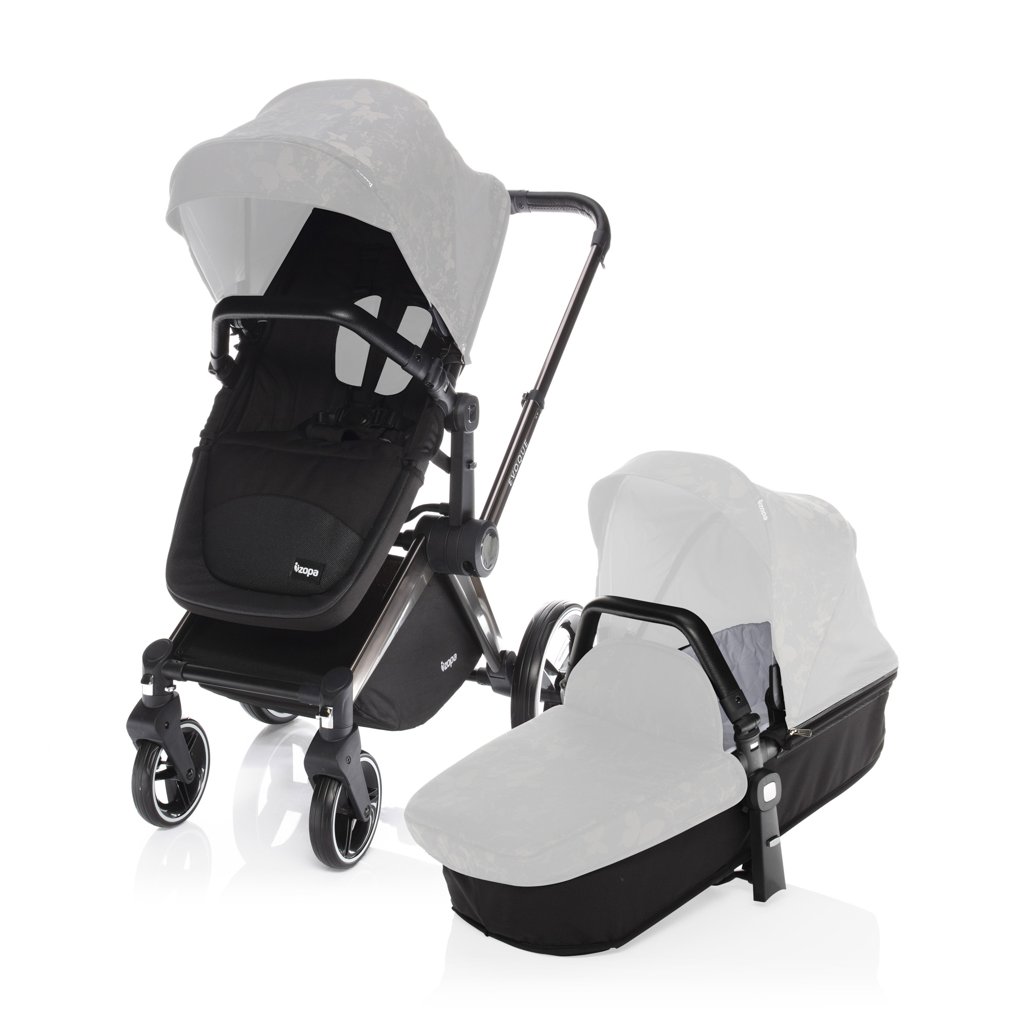 ZOPA Kočárek Evoque - základ, Silver/Black