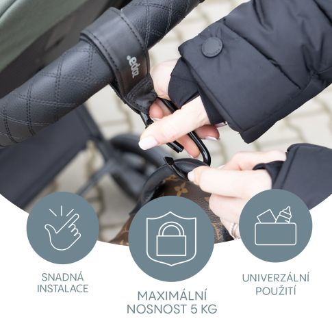 Multifunkční popruh se skobou DELUXE 2 ks, Black