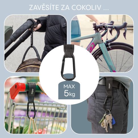 Multifunkční popruh se skobou DELUXE 2 ks, Black