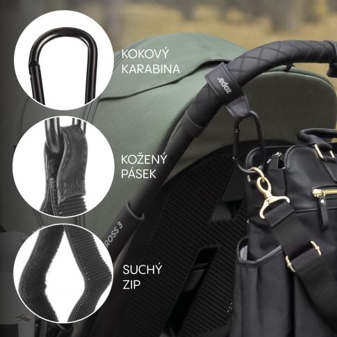 Multifunkční popruh se skobou DELUXE 2 ks, Black