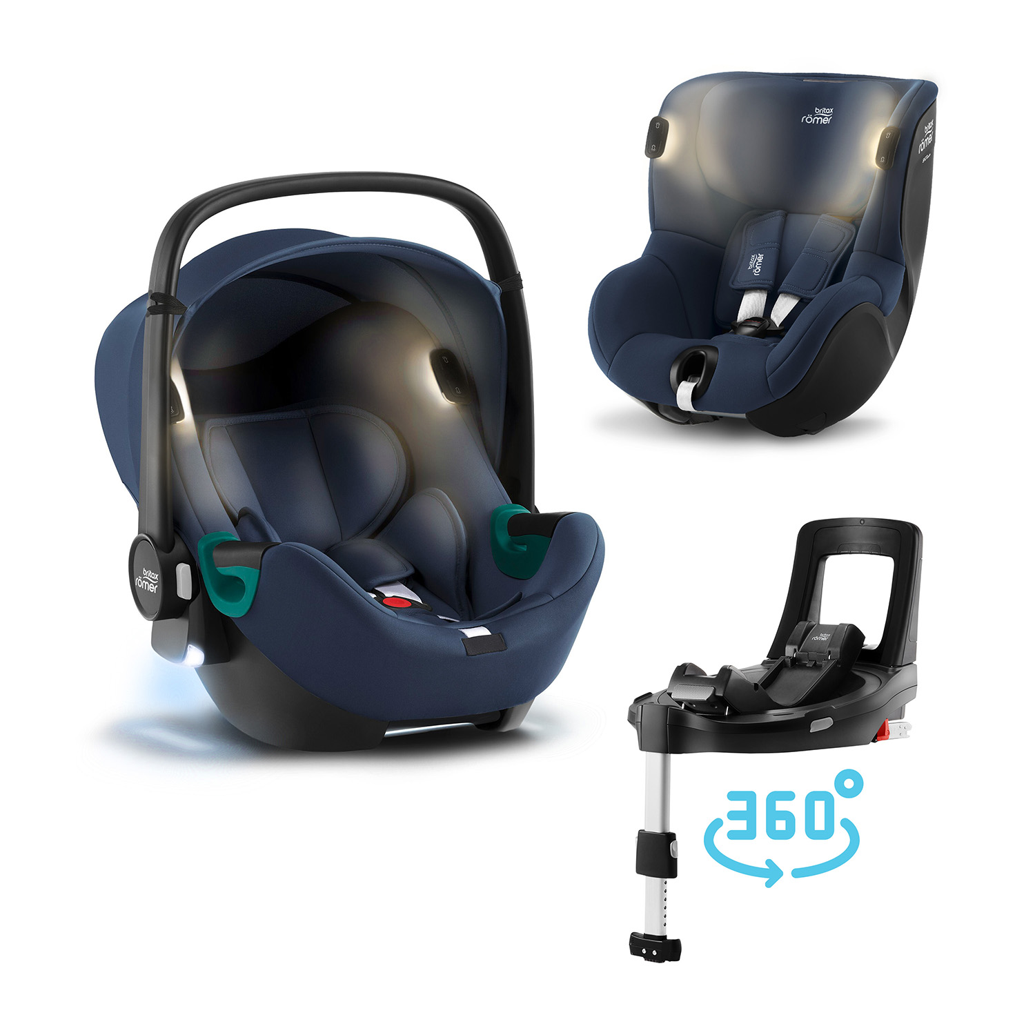 ROMER set Baby-Safe 3 i-Size+ základňa Flex Base Isense+Autosedačka Dualfix iSense 2022 Indigo Blue